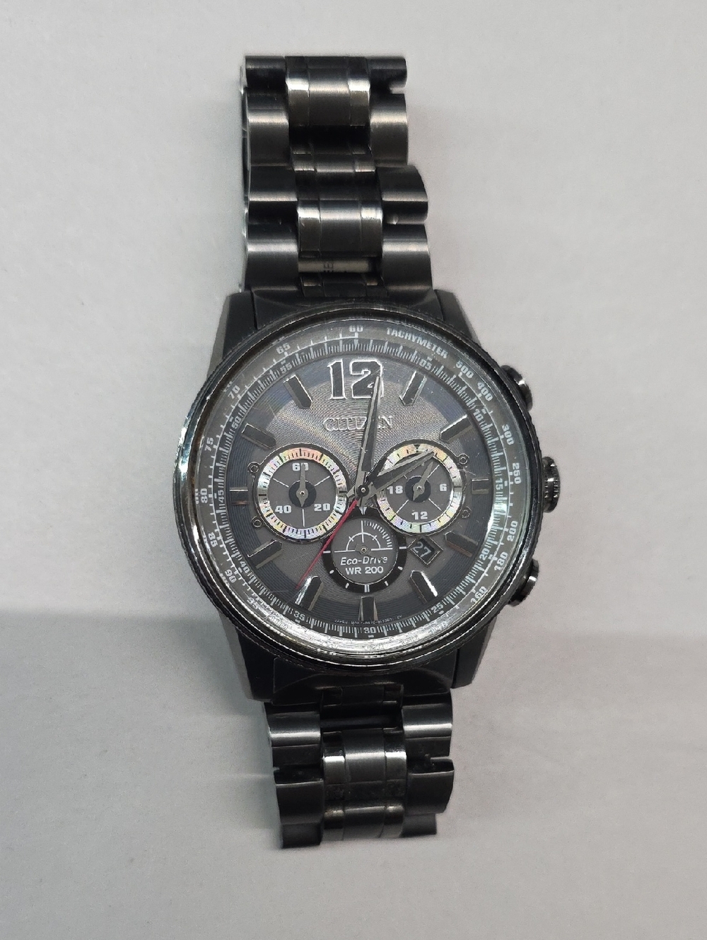 Citizen Nighthawk Eco-Drive Gray Chronograph Watch (Read Description)